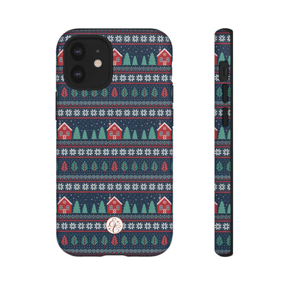 Winter Cottage Pattern Tough Phone Case