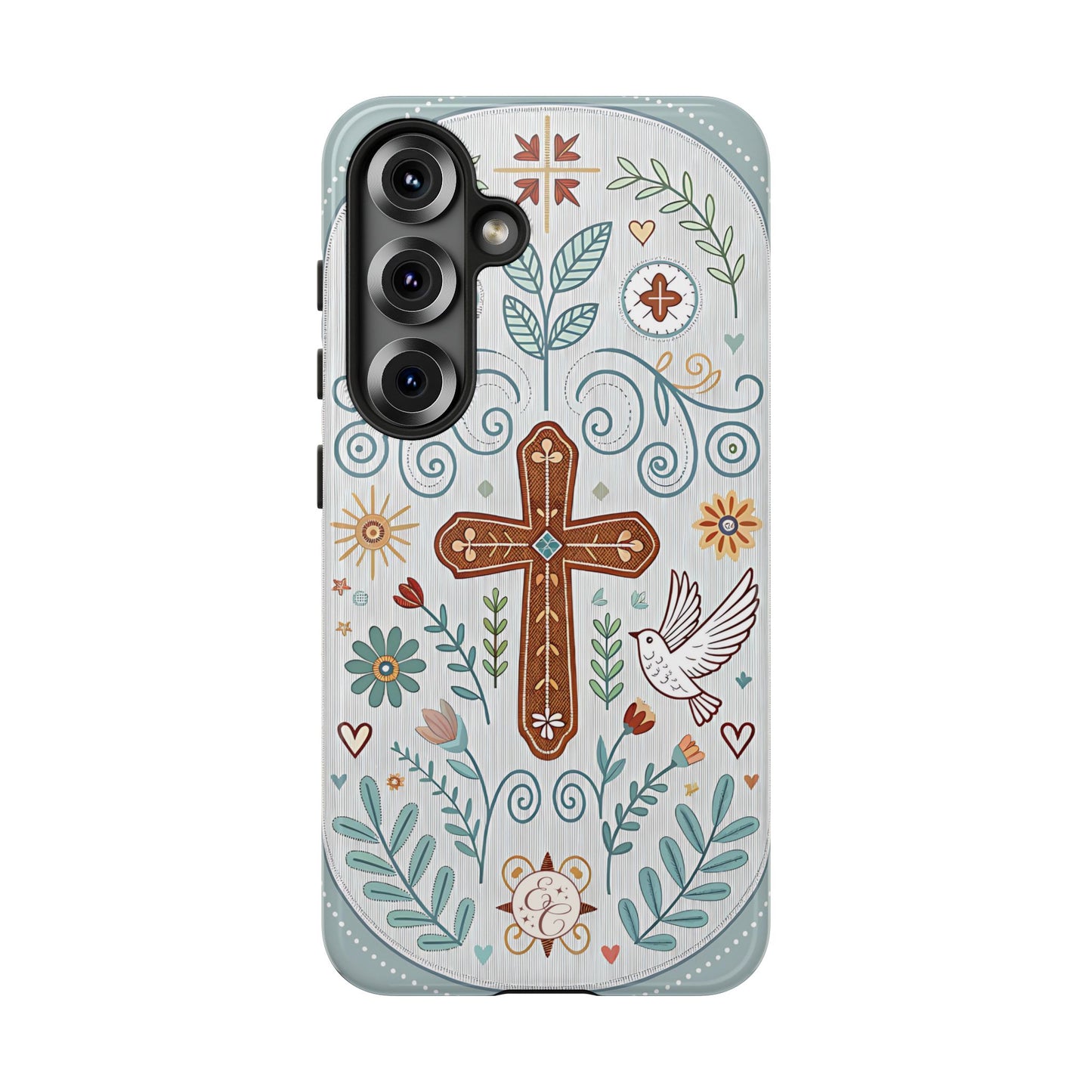 Christian Cross Floral Tough Phone Case