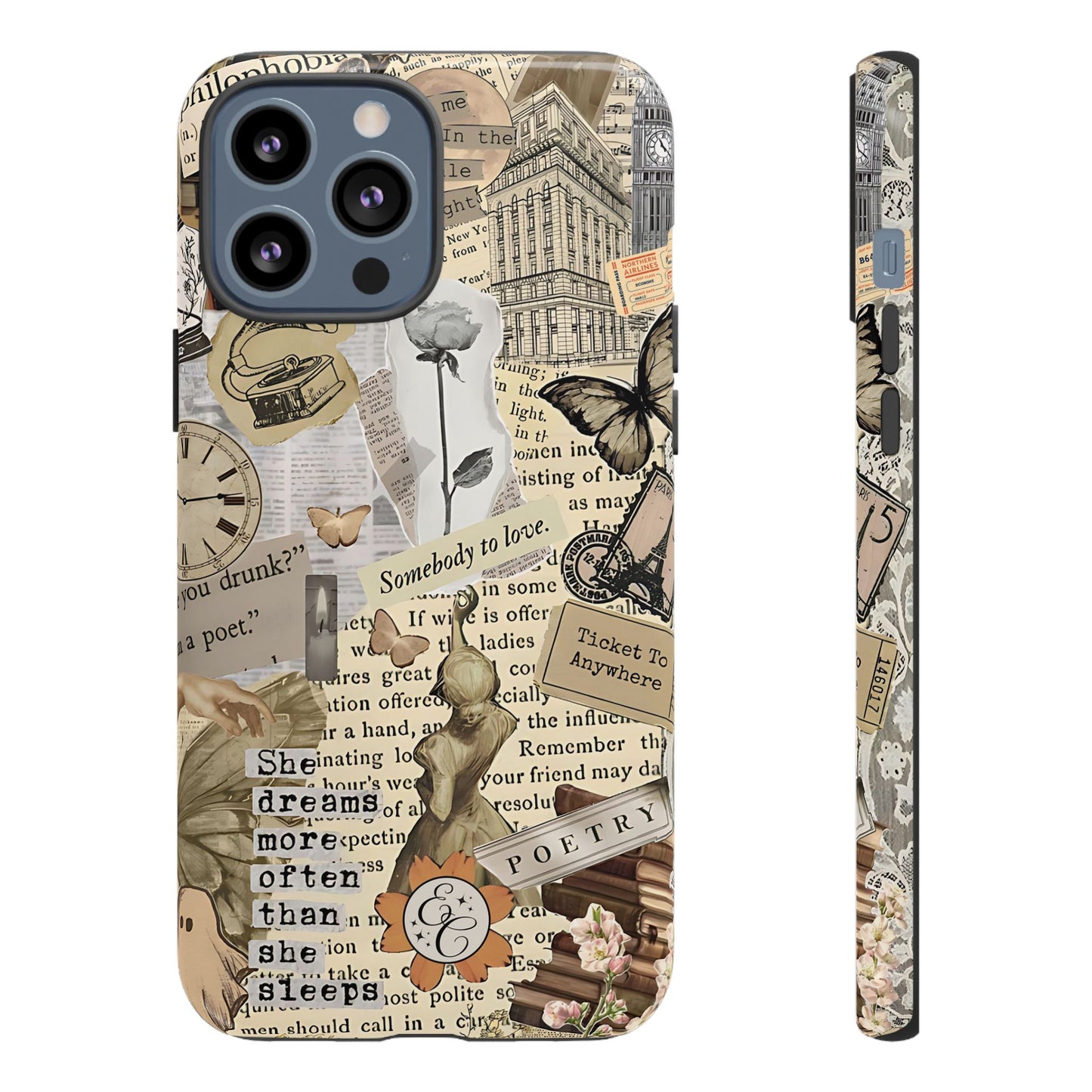 Library Romance Collage Tough Phone Cases