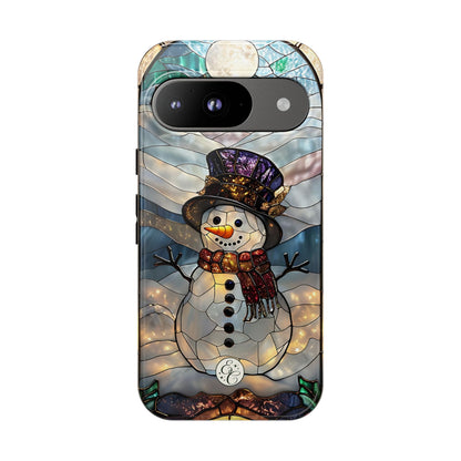 Snowman Stained Glass Tough Phone Case