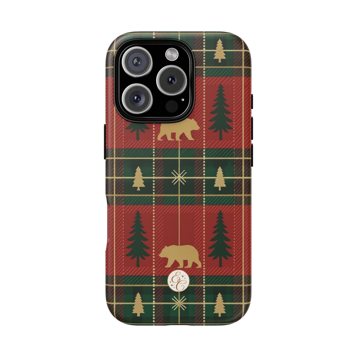 Christmas Bear Plaid Tough Phone Case