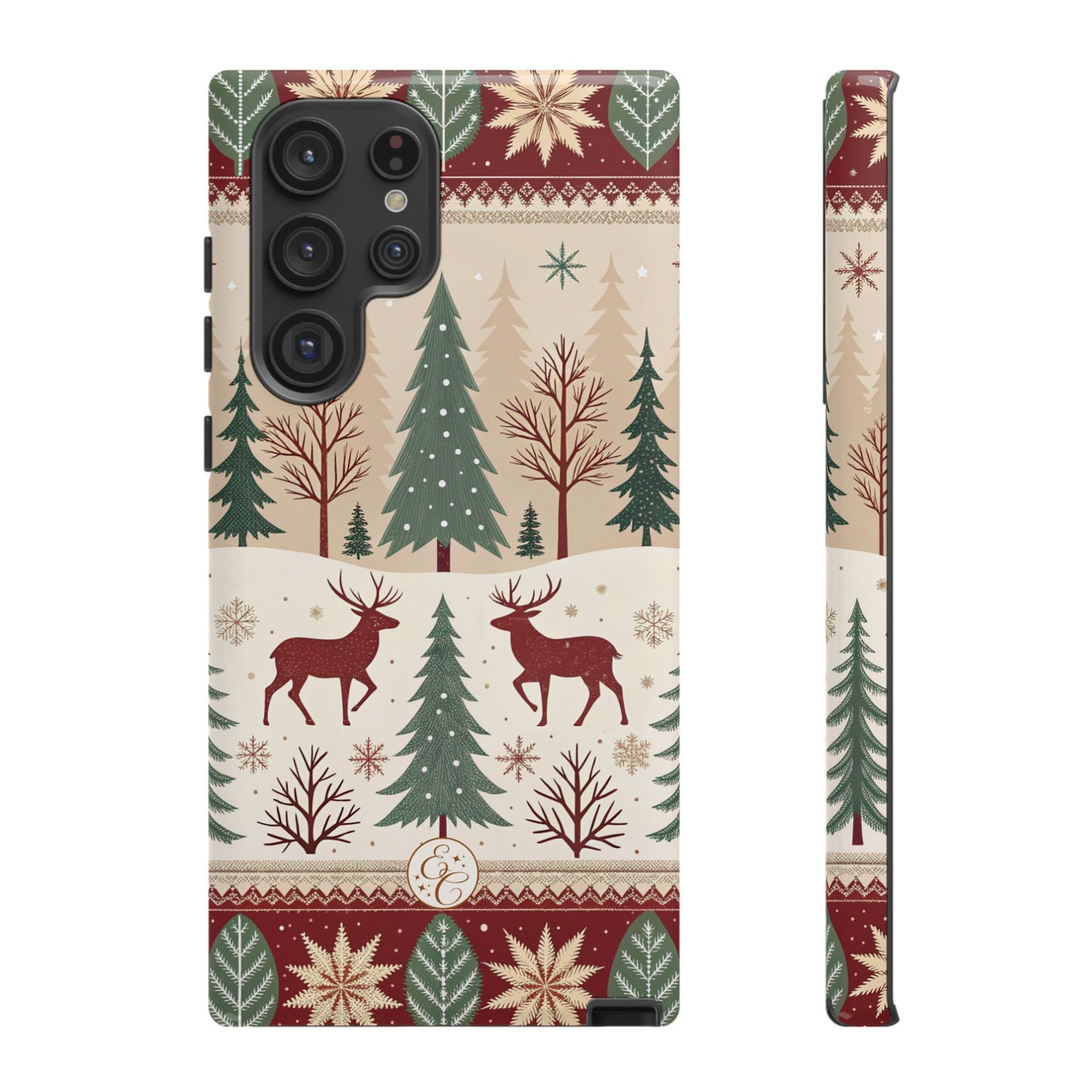 Vintage Christmas Reindeer Tough Phone Case