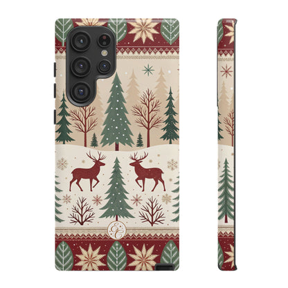 Vintage Christmas Reindeer Tough Phone Case