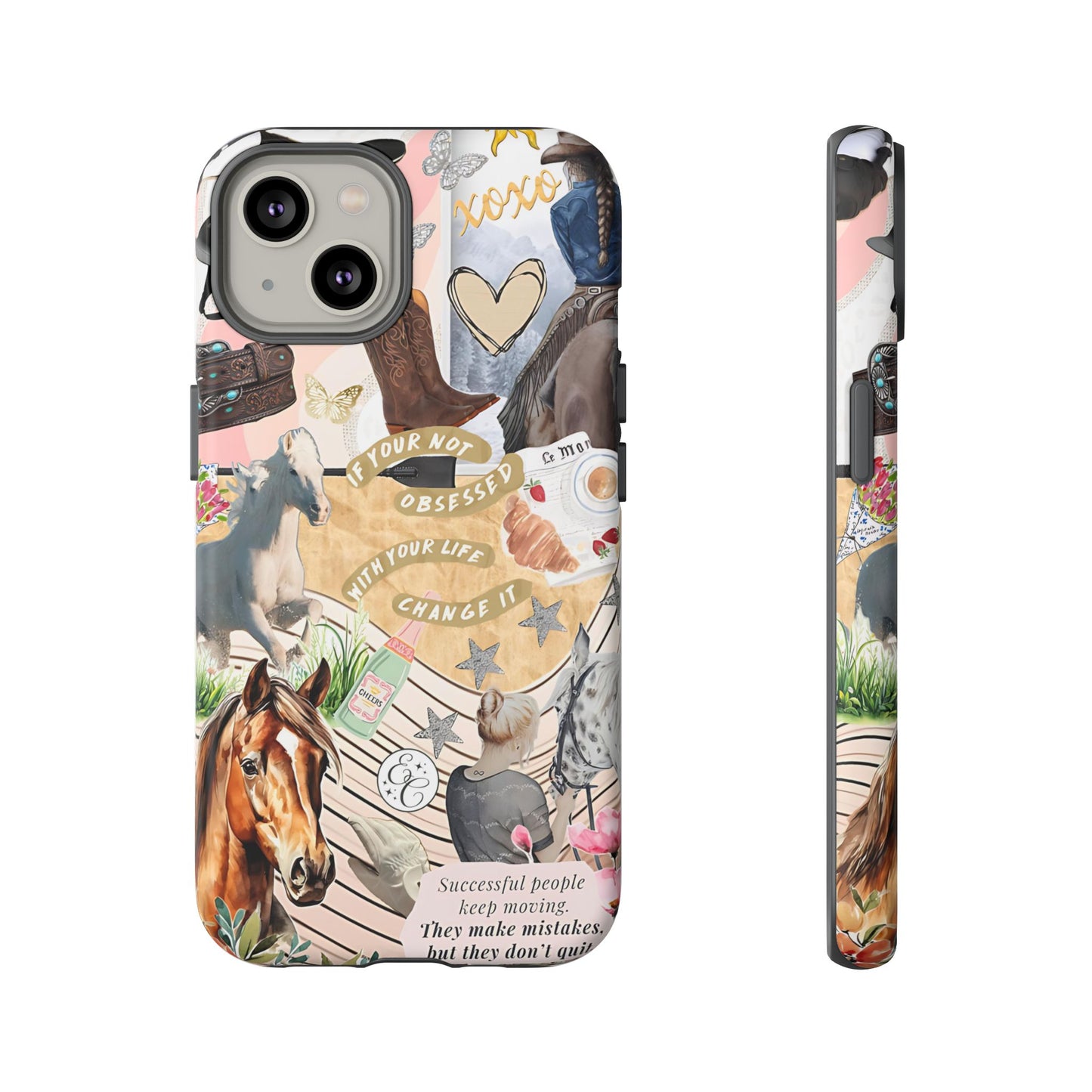 Equestrian Cowgirl Collage Tough Phone Case