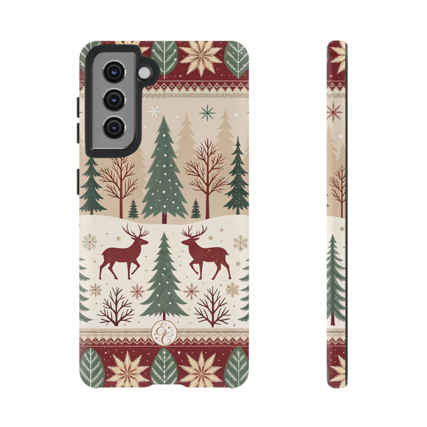 Vintage Christmas Reindeer Tough Phone Case