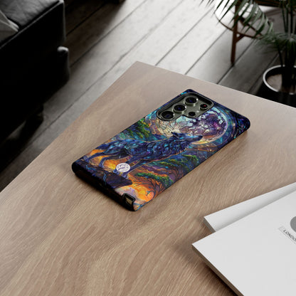 Moonlit Wolf Stained Glass Halloween Phone Case