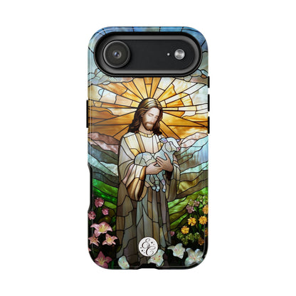 Jesus Holding a Lamb Stained Glass Tough Phone Case