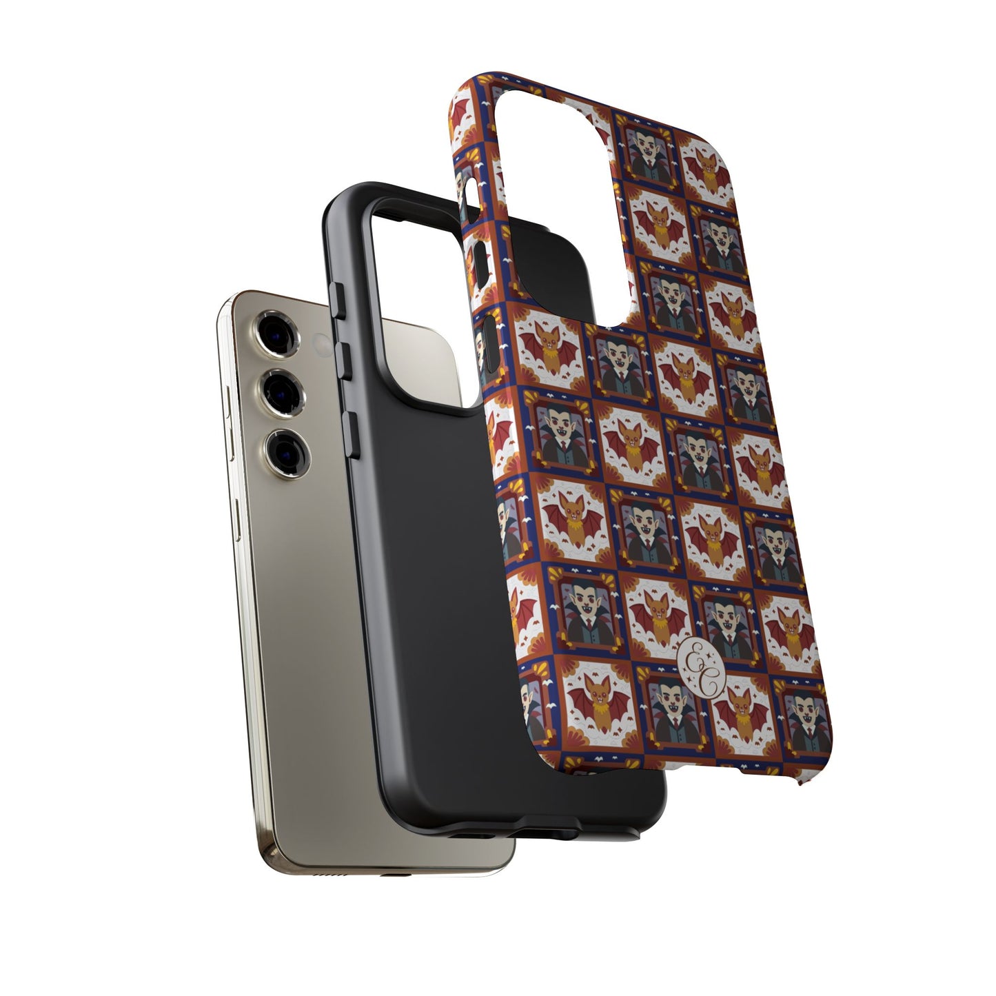 Dracula & Bat Pattern Tough Phone Case