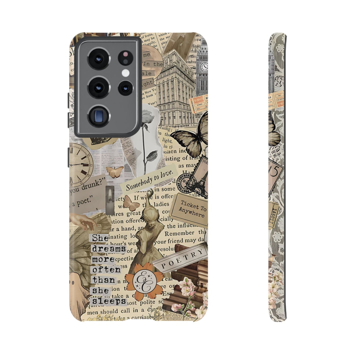 Library Romance Collage Tough Phone Cases