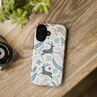 Blue Winter Deer Phone Case