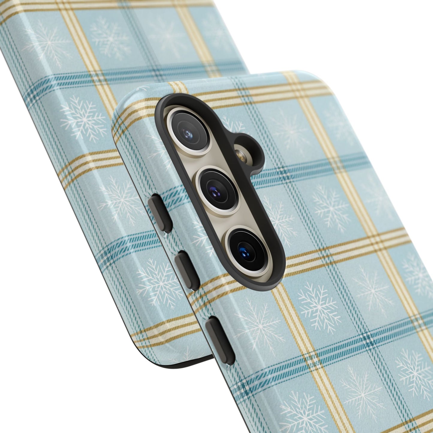 Blue Winter Plaid Tough Phone Case
