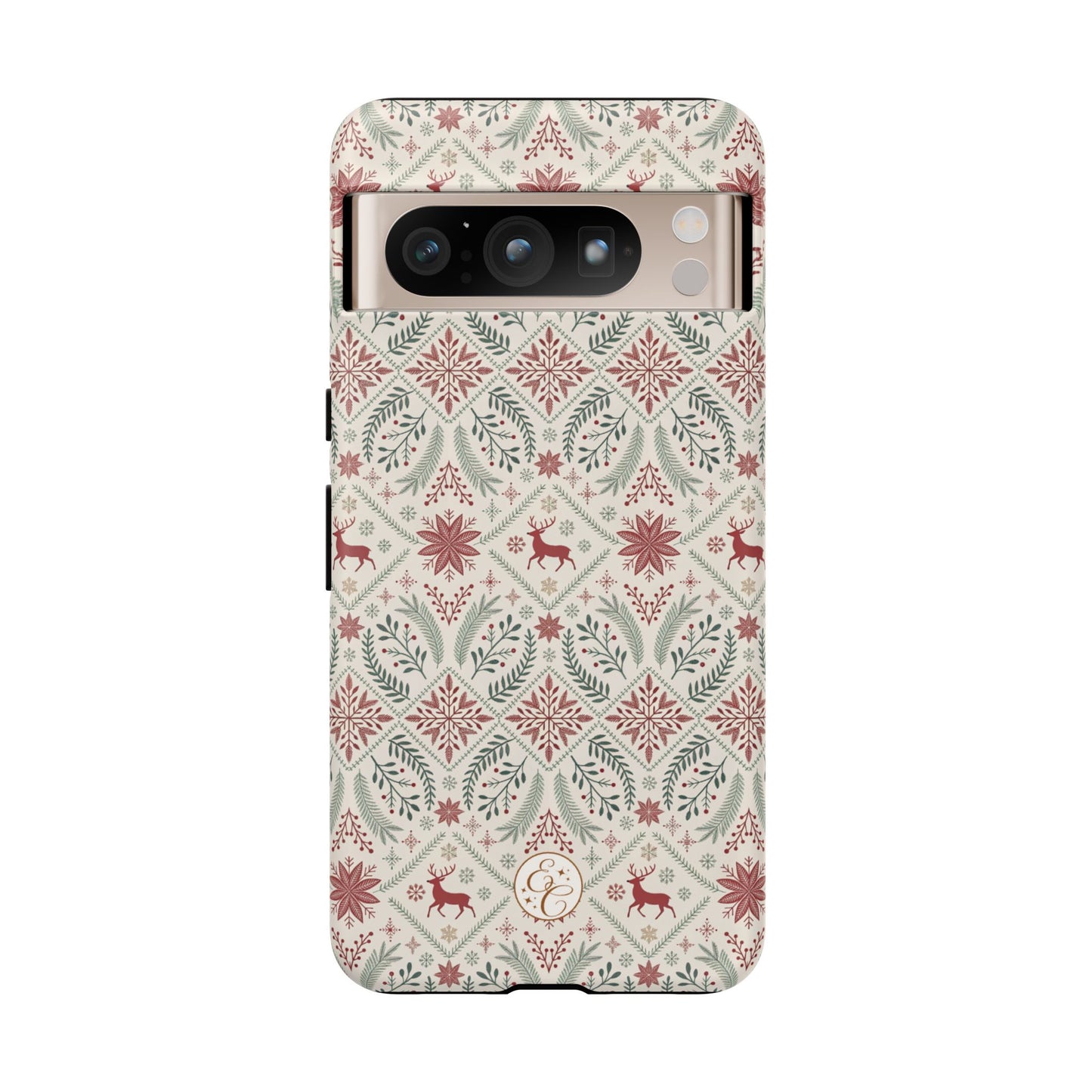 Red Reindeer Christmas Pattern Tough Phone Case