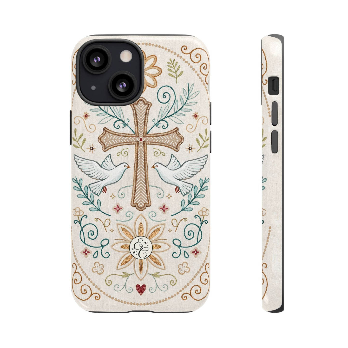 Christian Cross and Doves Tough Phone Case