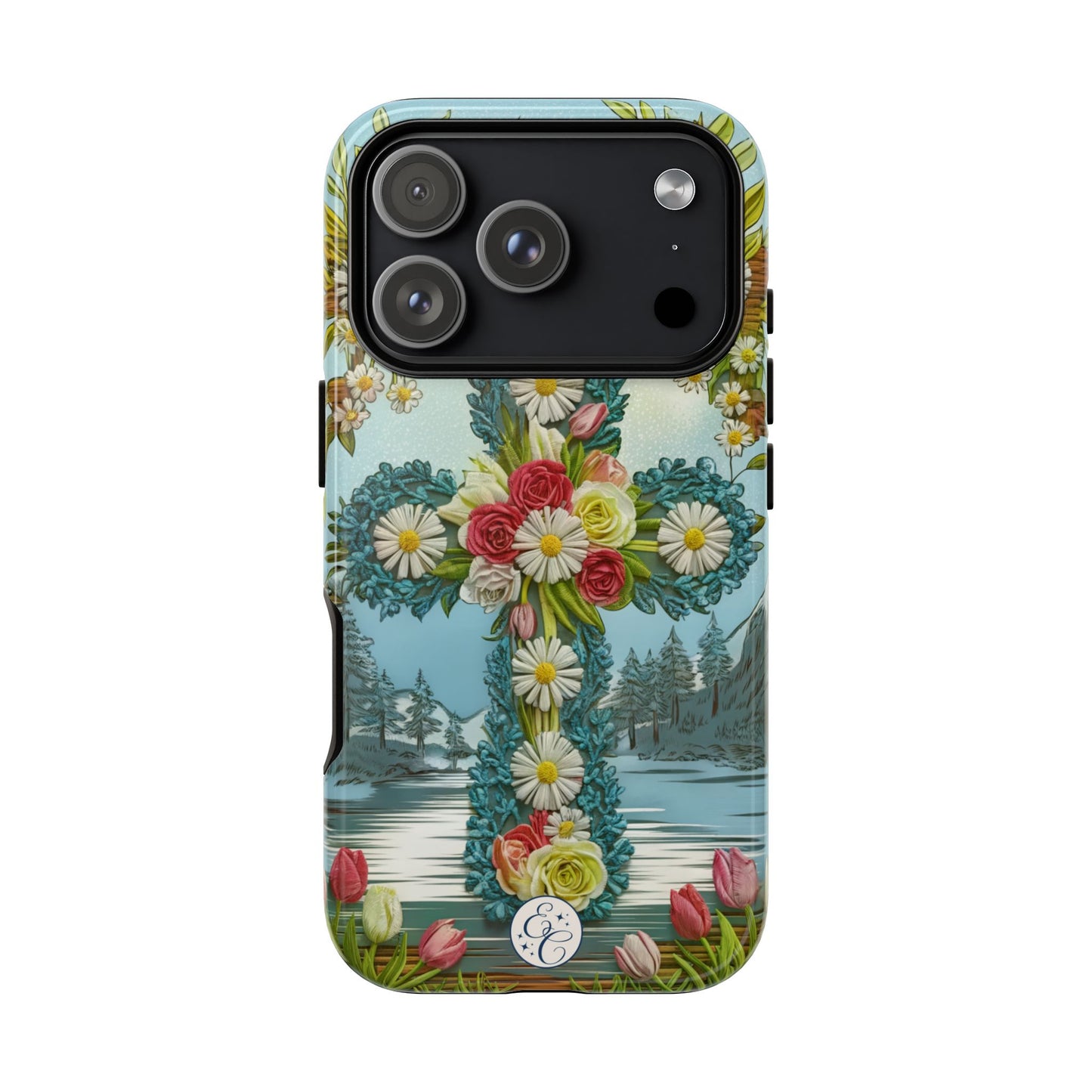 Floral Cross Tough Phone Case