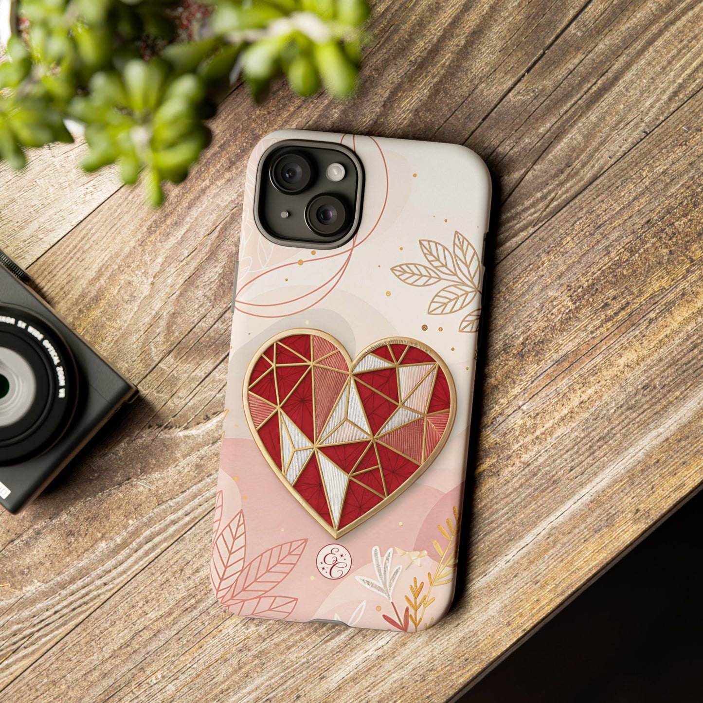 Geometric Heart Tough Phone Case