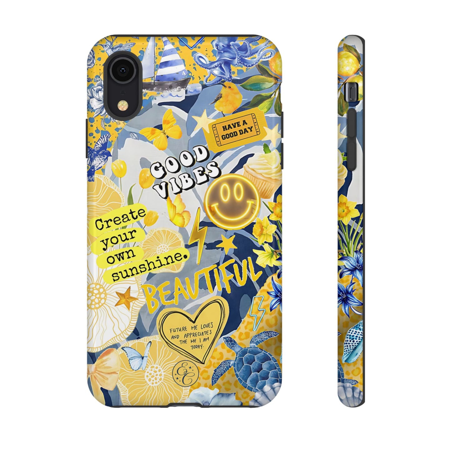 Yellow and Blue Collage Tough Phone Case