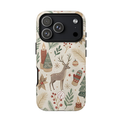 Rustic Christmas Reindeer Tough Phone Case