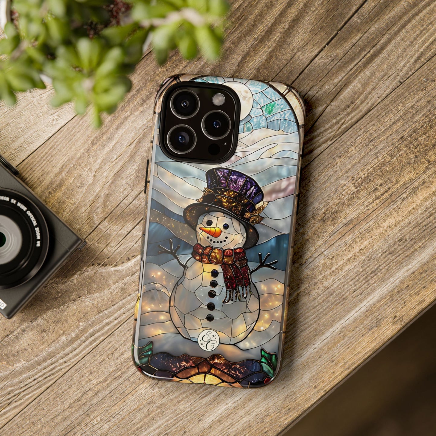 Snowman Stained Glass Tough Phone Case