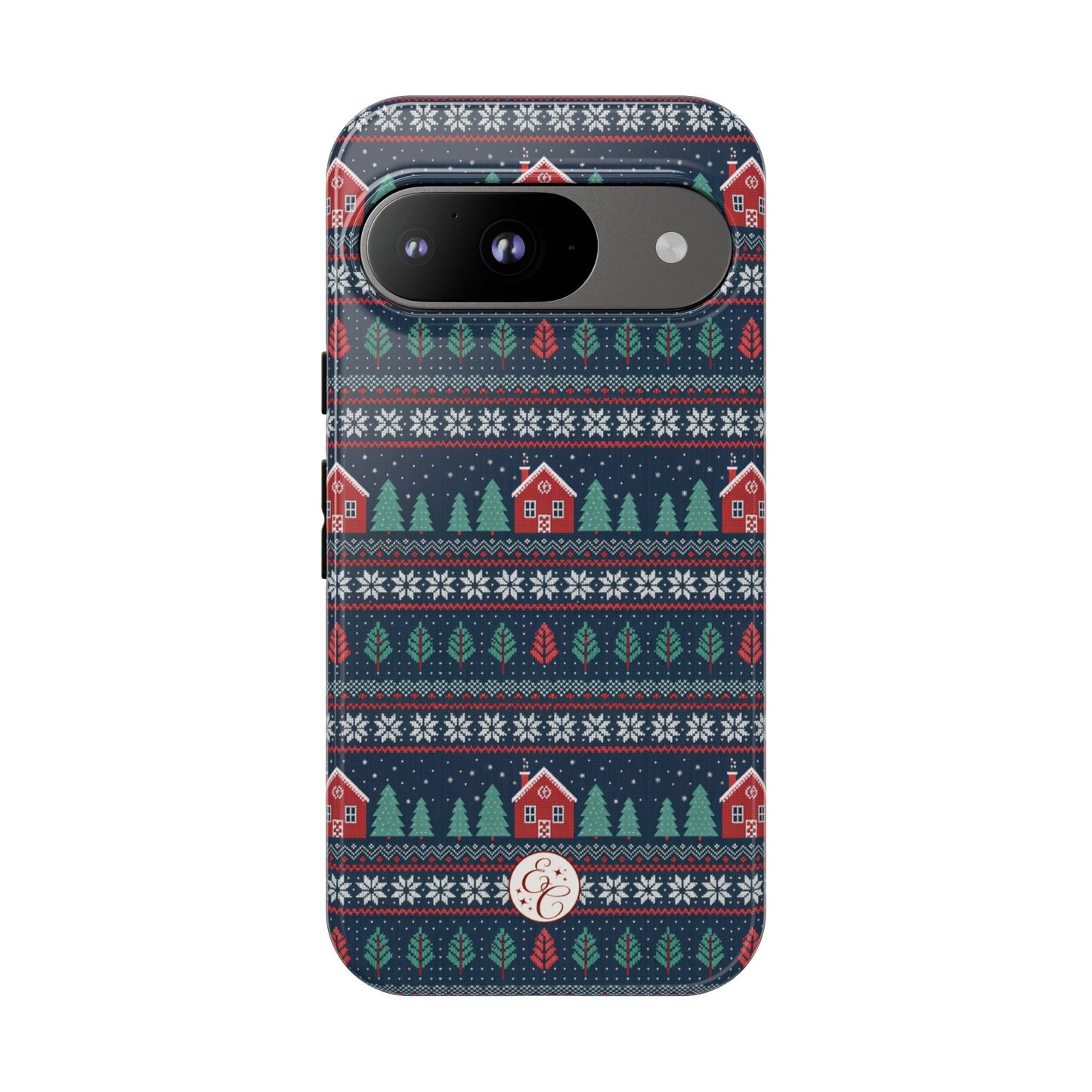 Winter Cottage Pattern Tough Phone Case