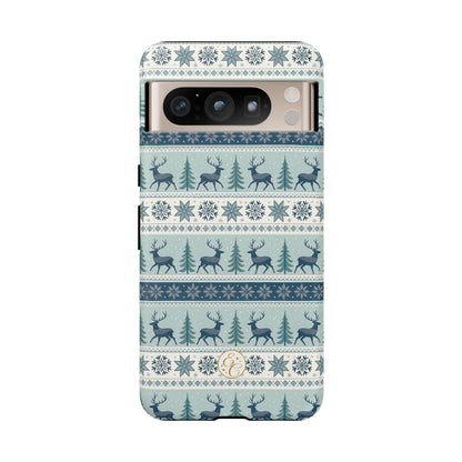 Blue Winter Reindeer Tough Phone Case