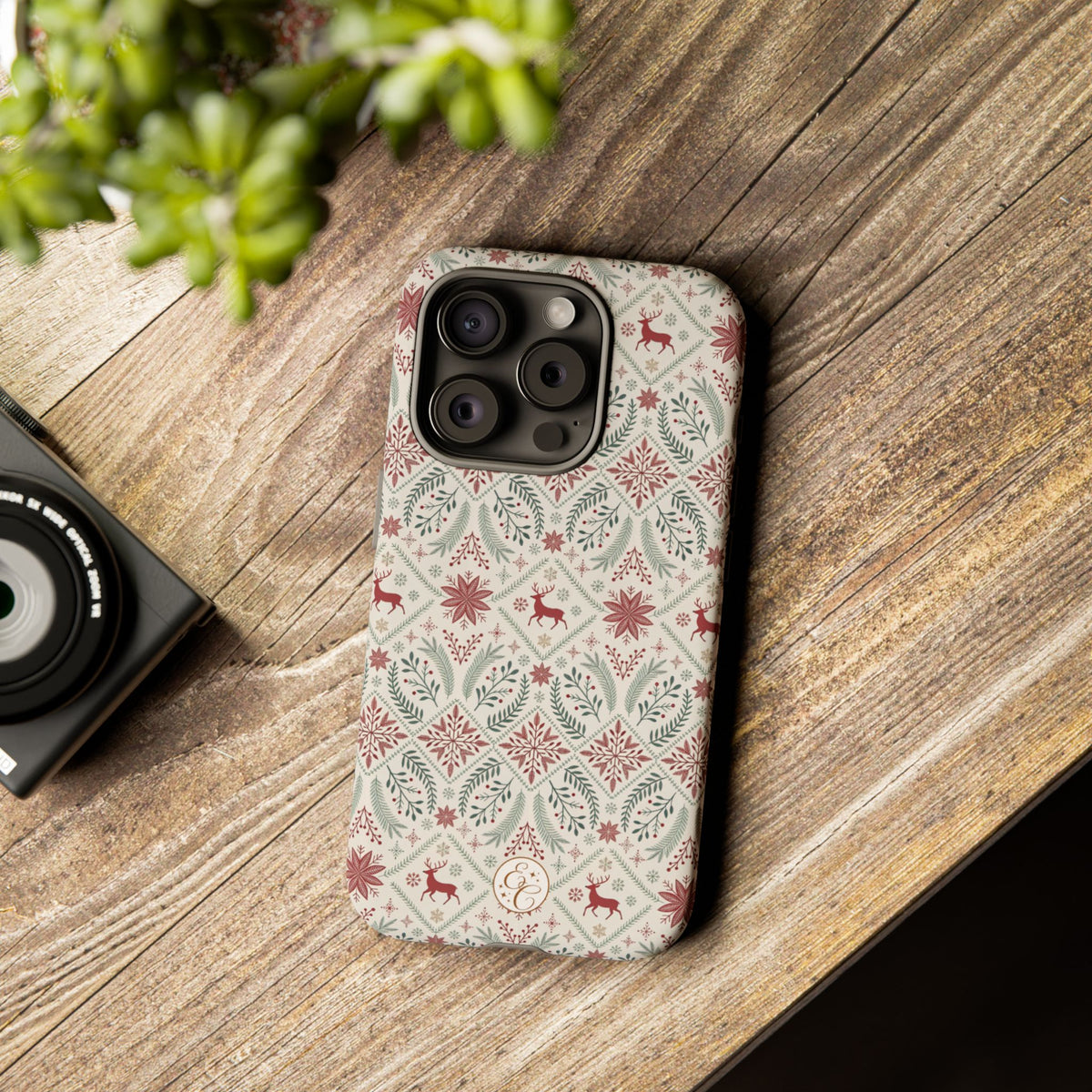 Red Reindeer Christmas Pattern Phone Case