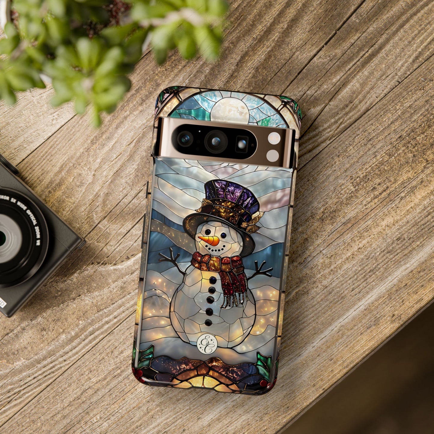 Snowman Stained Glass Tough Phone Case