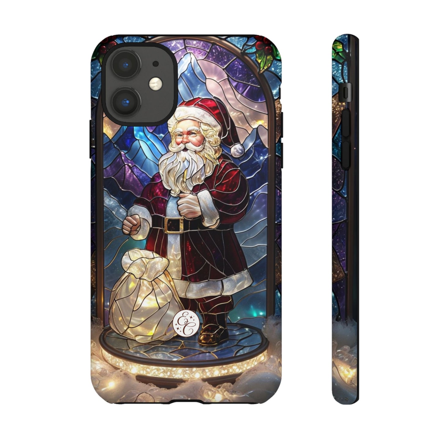 Santa Claus Stained Glass Tough Phone Case