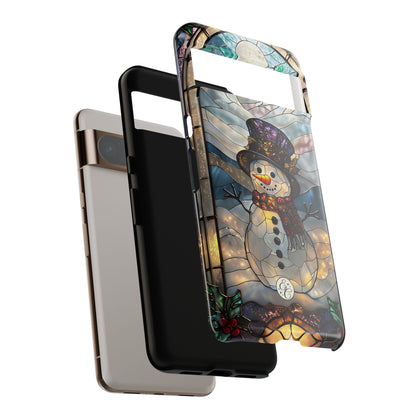 Snowman Stained Glass Tough Phone Case