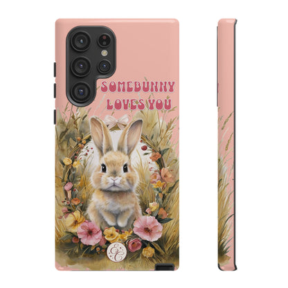 Somebunny Loves You Tough Phone Case - Peach