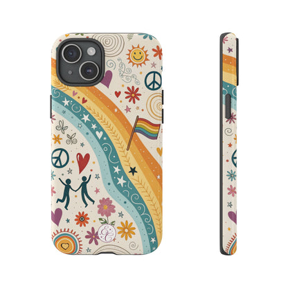 LGTBQ+ Pride Boho Doodle Tough Phone Case