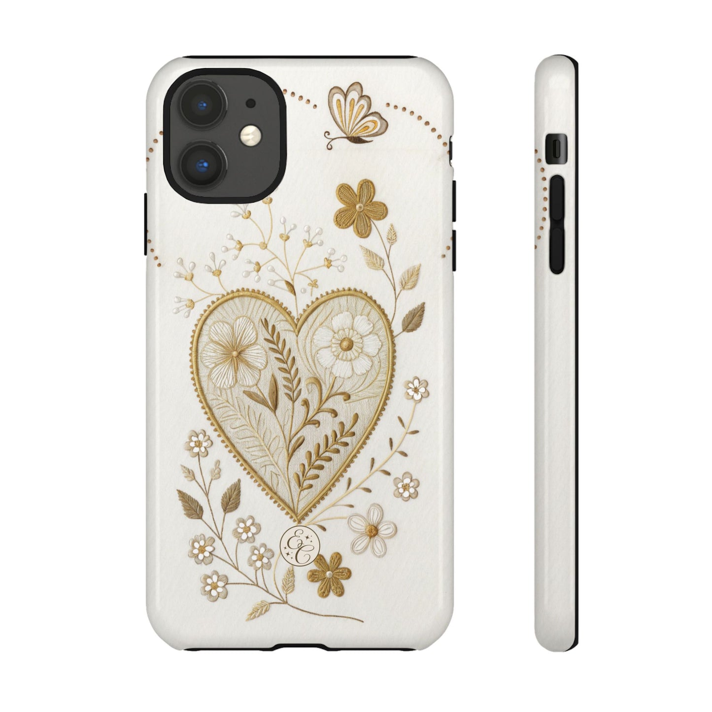 Floral Heart Design Tough Phone Case