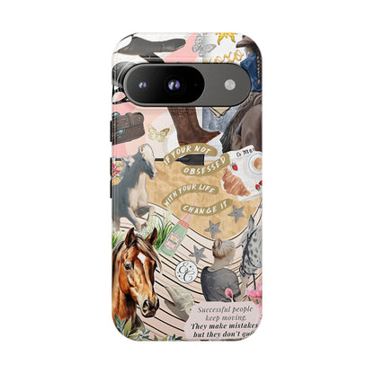 Equestrian Cowgirl Collage Tough Phone Case