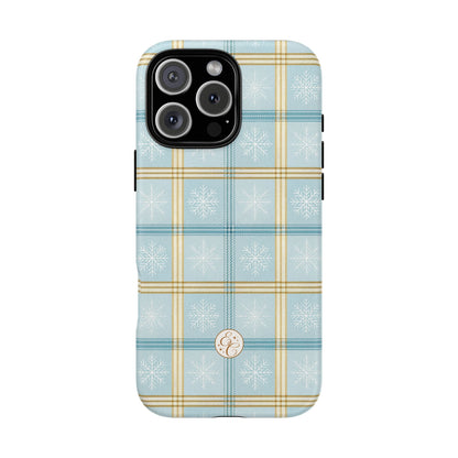 Blue Winter Plaid Tough Phone Case