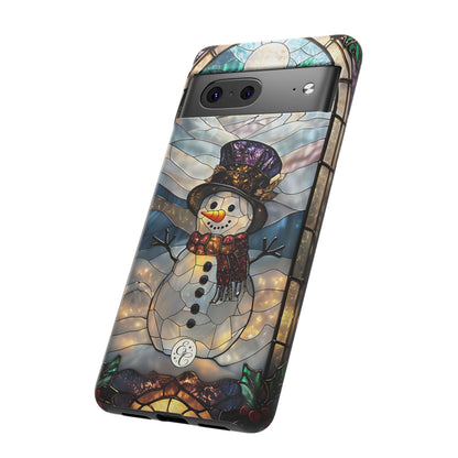 Snowman Stained Glass Tough Phone Case