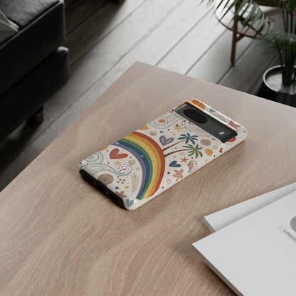 Rainbow Pride Boho Beach Tough Phone Case