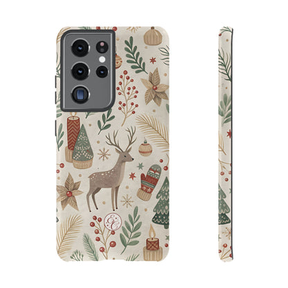 Rustic Christmas Reindeer Tough Phone Case