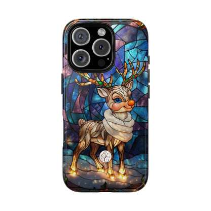 Cute Reindeer Stained Glass Tough Phone Case