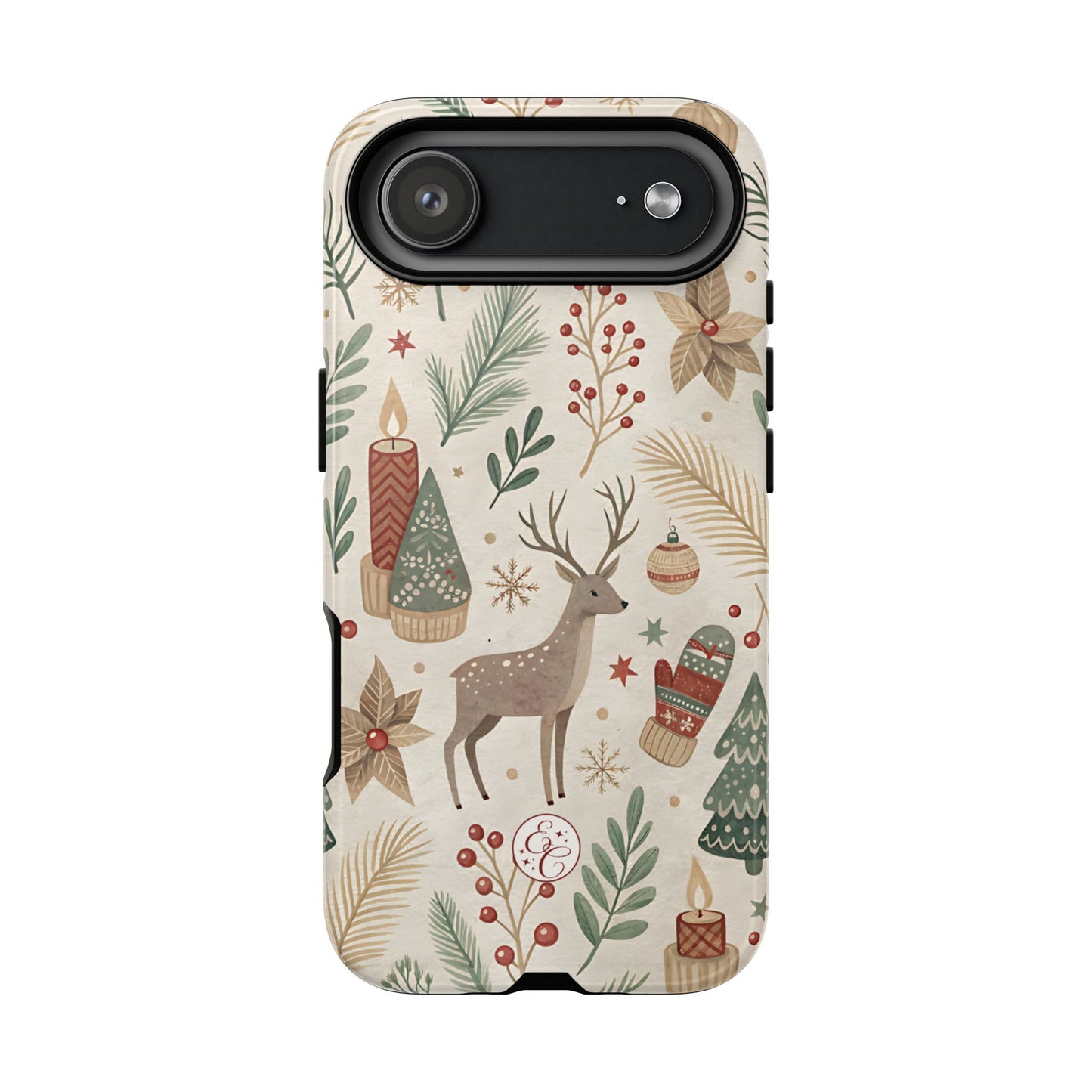 Rustic Christmas Reindeer Tough Phone Case