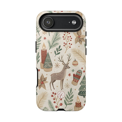 Rustic Christmas Reindeer Tough Phone Case