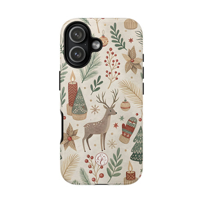 Rustic Christmas Reindeer Tough Phone Case