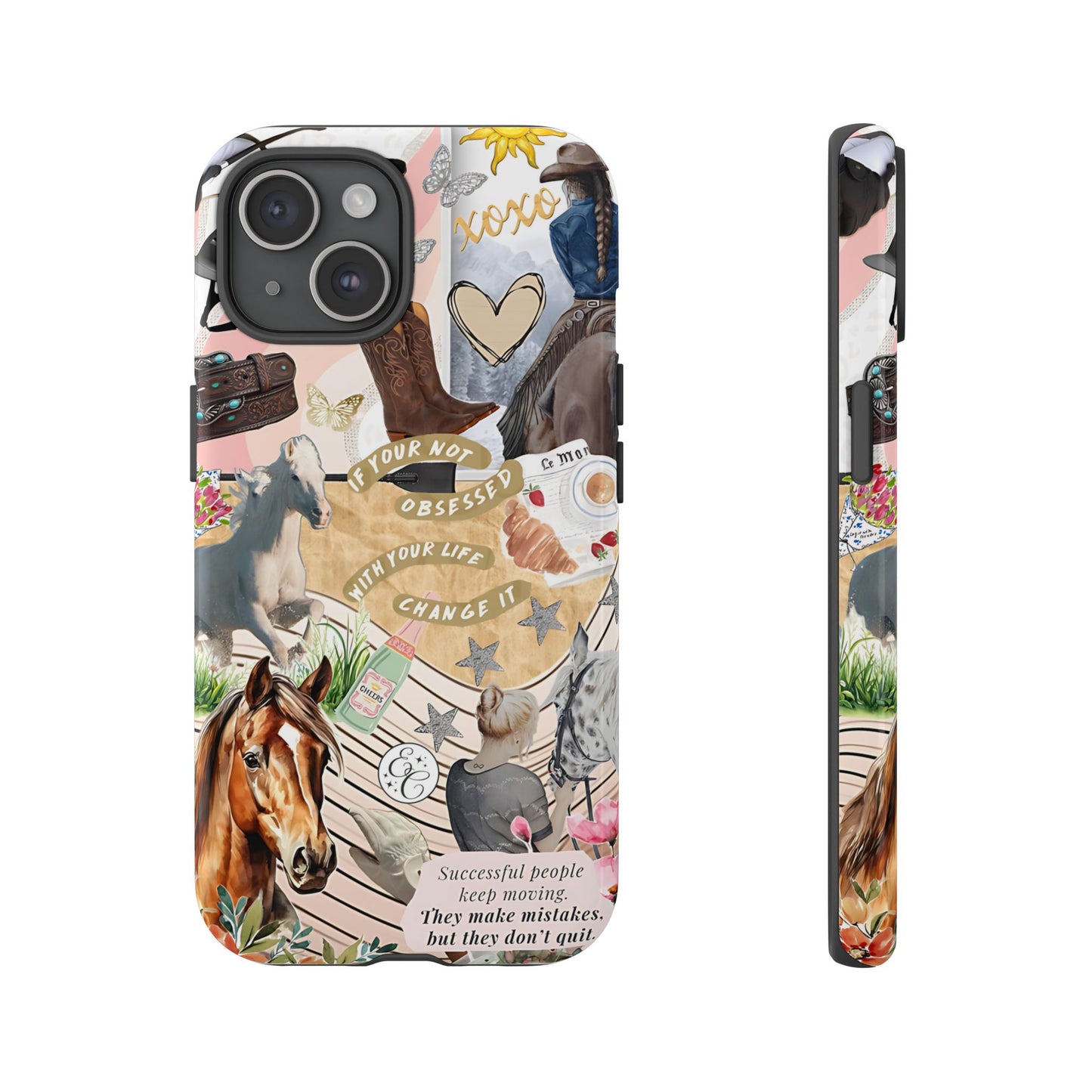 Equestrian Cowgirl Collage Tough Phone Case