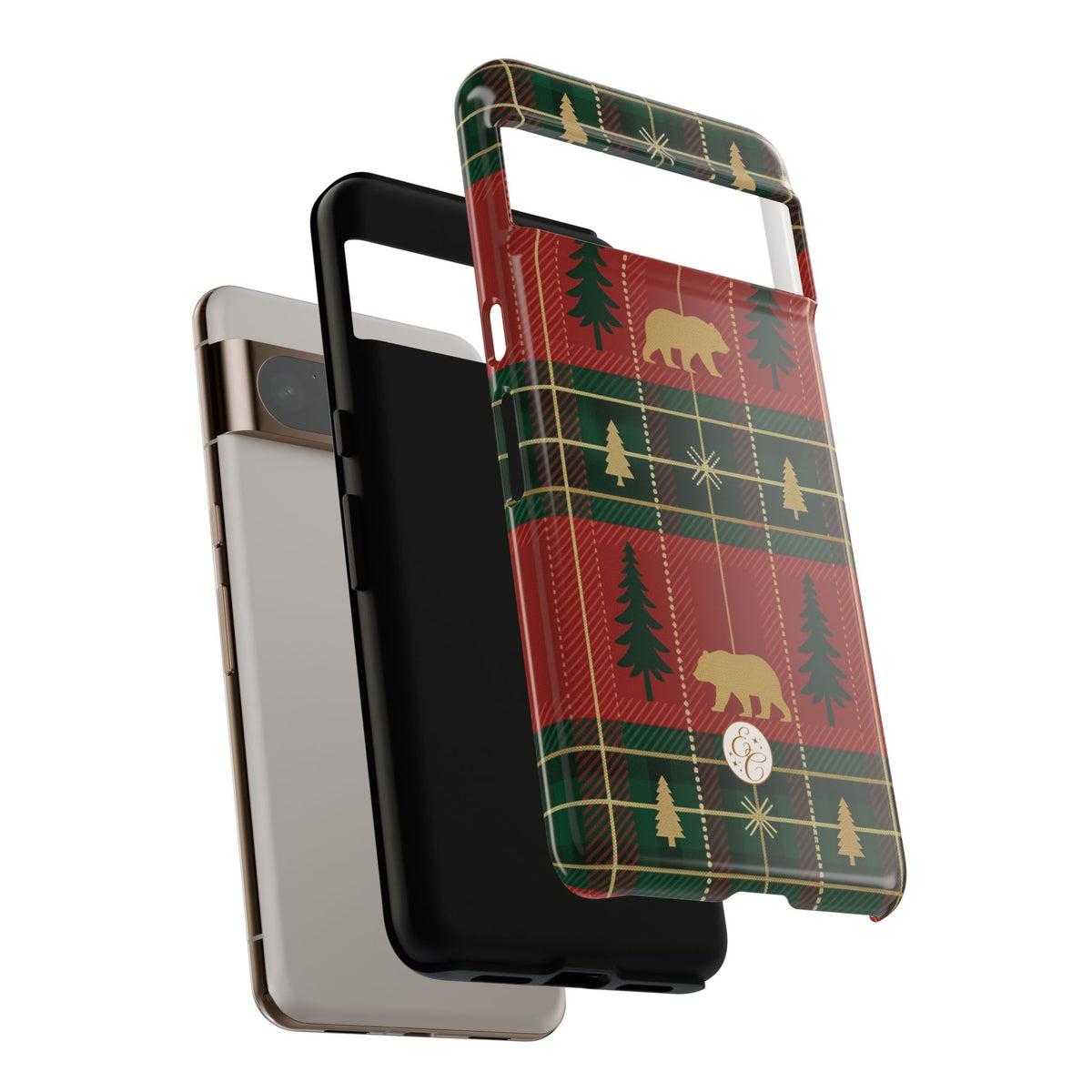 Christmas Bear Plaid Phone Case