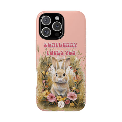 Somebunny Loves You Tough Phone Case - Peach