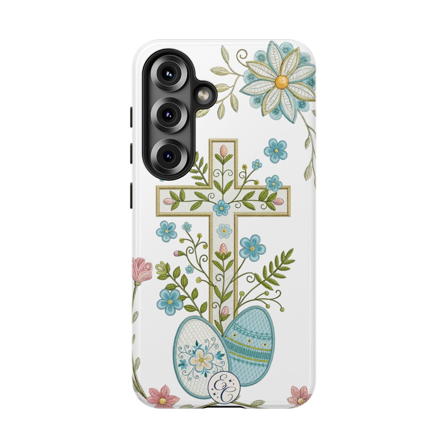 Vintage Easter Floral Cross Tough Phone Case
