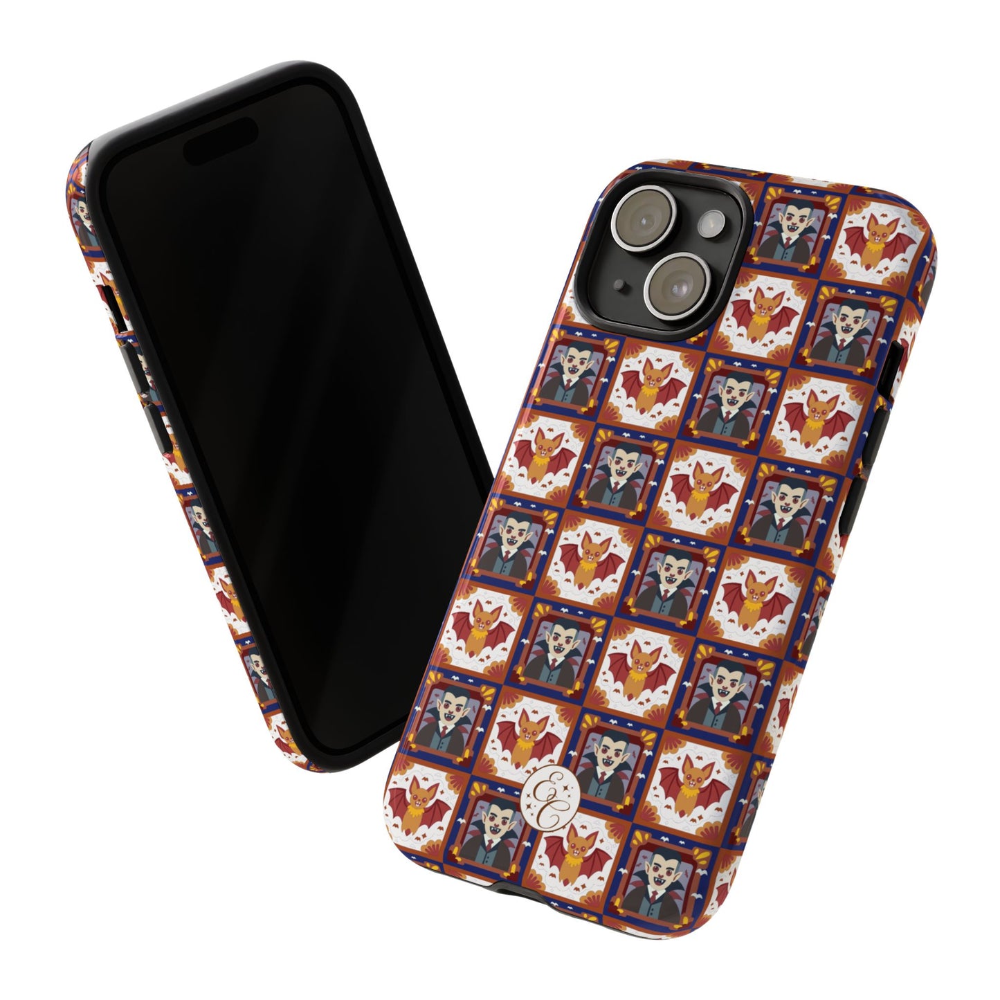 Dracula & Bat Pattern Tough Phone Case