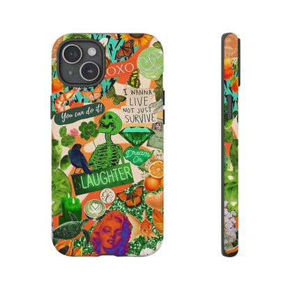 Green and Orange Collage Tough Phone Case