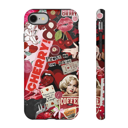 Cherry Theme Retro Collage Tough Phone Case