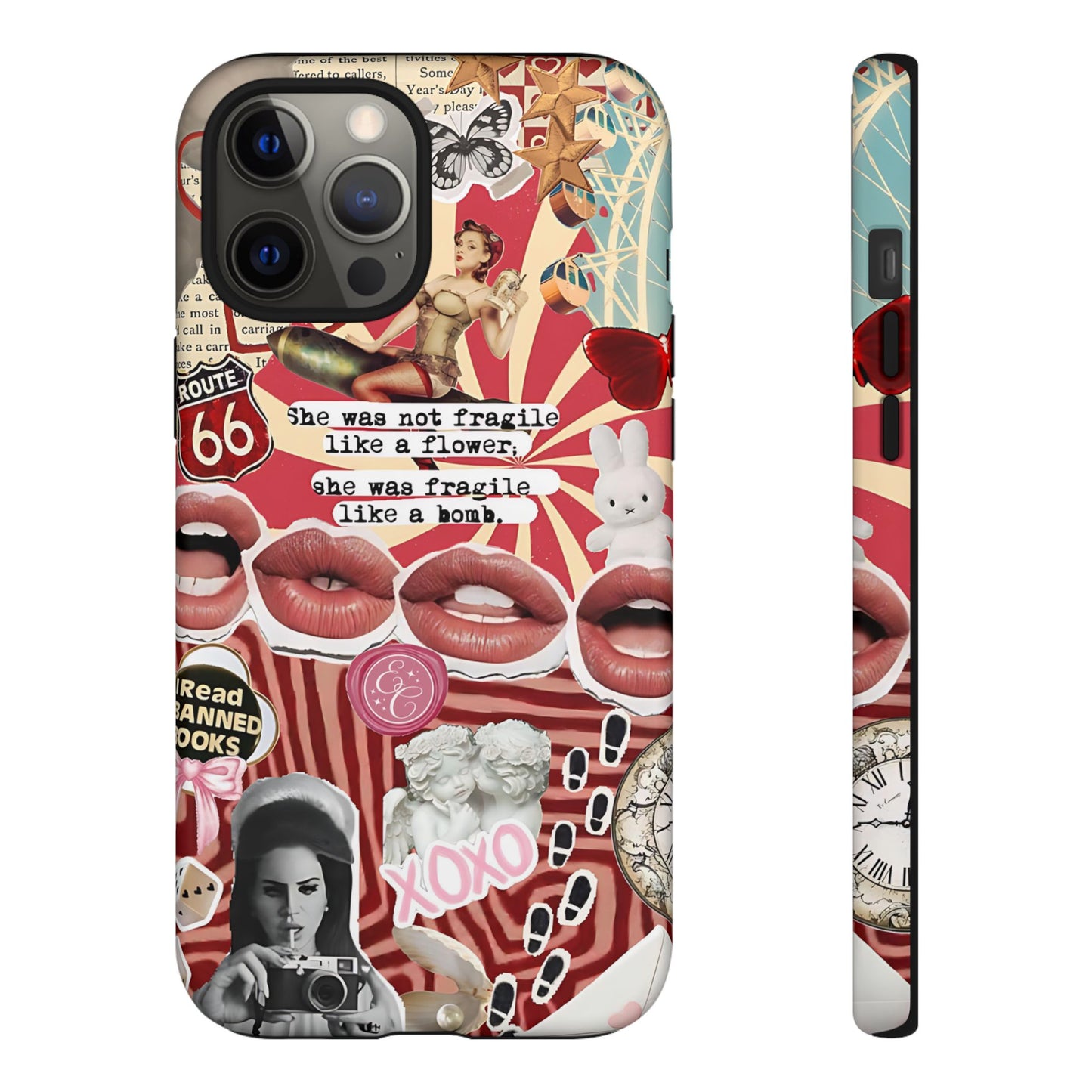 Retro Feminist Collage Tough Phone Case