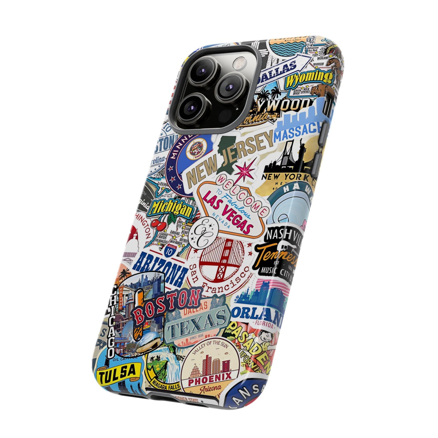 USA Travel Stickers Tough Phone Case