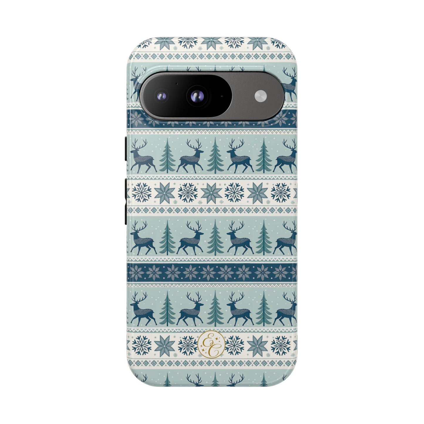Blue Winter Reindeer Tough Phone Case